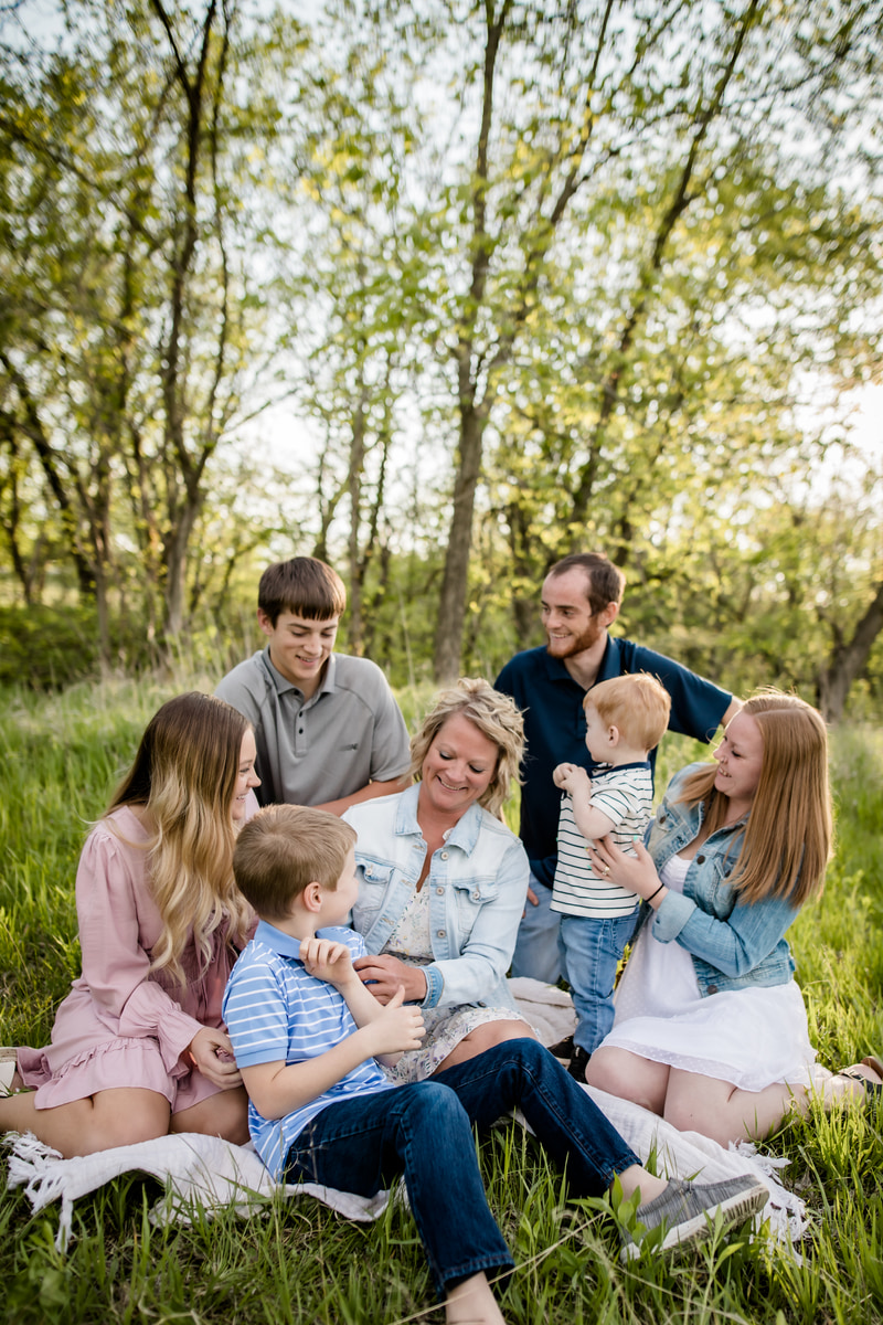 Family session at golden hour